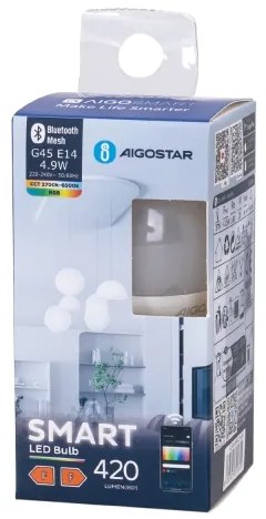 LED RGBW Lampadina G45 E14/4,9W/230V 2700-6500K - Aigostar