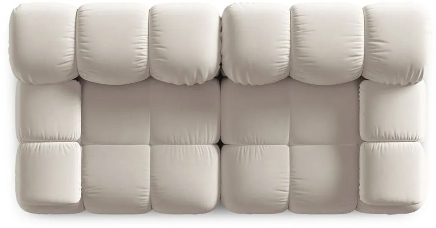 Divano componibile beige con rivestimento in velluto 188 cm Bellis – Micadoni