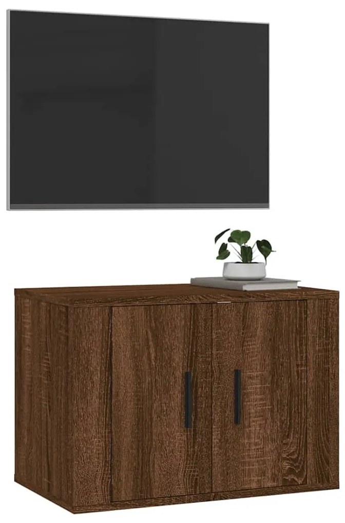 Mobile porta tv a parete rovere marrone 57x34,5x40 cm