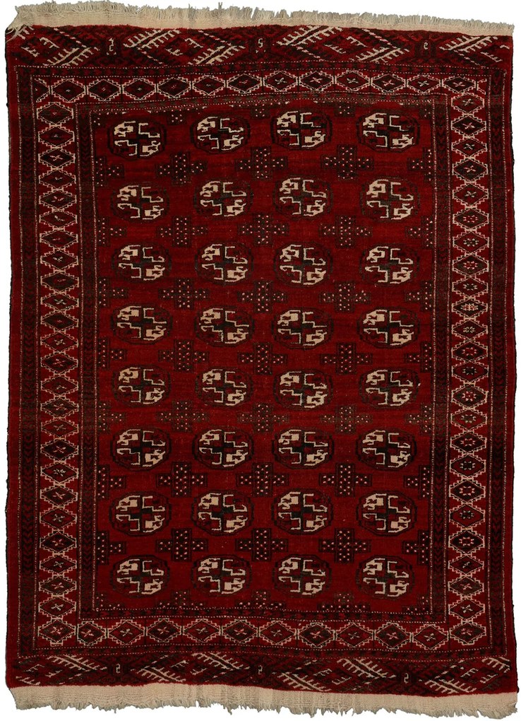 Turkmen Tappeto 120x160 Rosso (Iran) Annodato A Mano