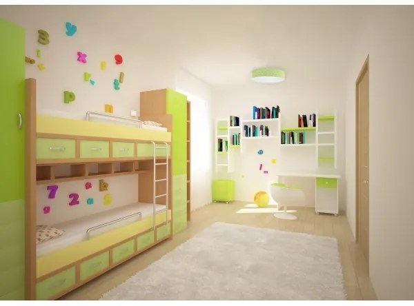 Plafoniera LED GALAXY KIDS 24W 230V verde/bianco a pois