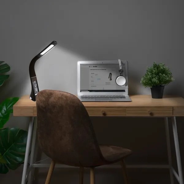 LED Lampada da tavolo con display LED/6W/230V marrone