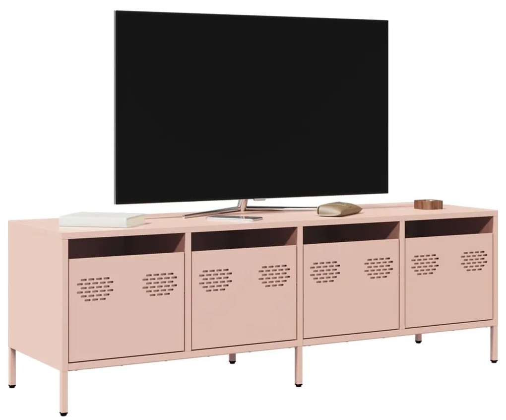 Mobile Tv Rosa 135x39x43,5 Cm İn Acciaio Laminato A Freddo /