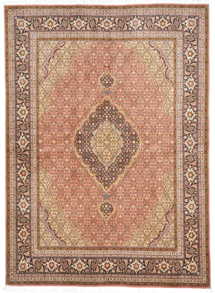 Tabriz Tappeto 150x210 Rosso (Iran) Annodato A Mano