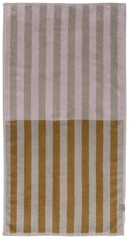 Asciugamano in cotone biologico marrone e beige 50x90 cm Disorder - Mette Ditmer Denmark