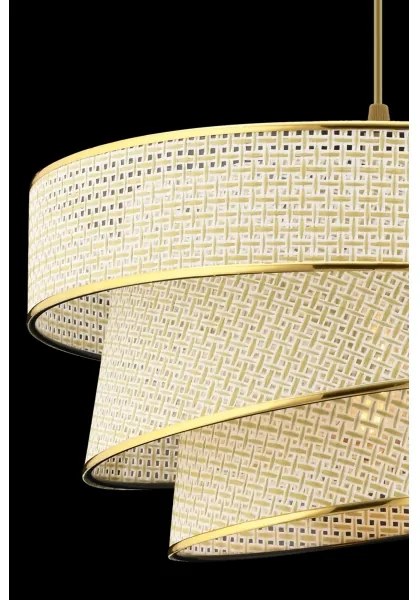 Lampadario a sospensione con cavo COUPER 1xE27/60W/230V crema/oro