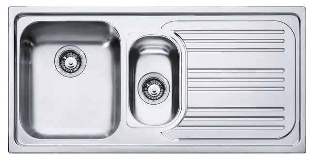Lavello 1.5 vasche con gocciolatoio a destra FRANKE RRX 651 inox L 50 x L 100 cm argento
