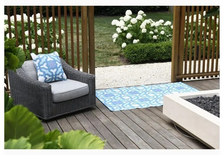 Tappeto per esterni bifacciale grigio-blu in plastica riciclata , 150 x 240 cm Seville - Fab Hab