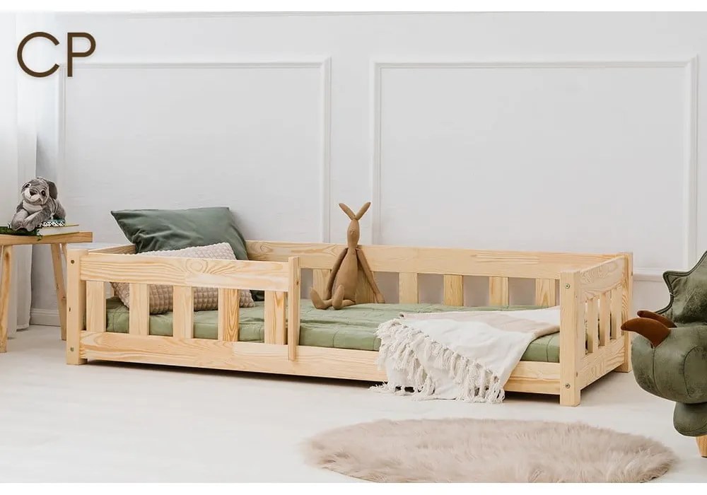 Letto per bambini in legno di pino in colore naturale 80x160 cm Mila CP - Adeko