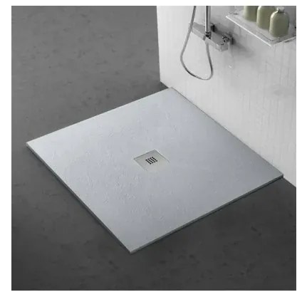 Piatto doccia su misura 80x80 Karen in resina effetto pietra grigio
