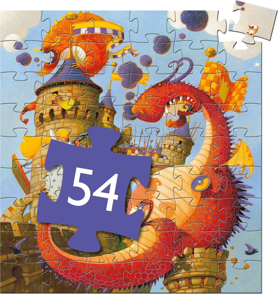 Puzzle - Cavaliere e drago - 54 pezzi