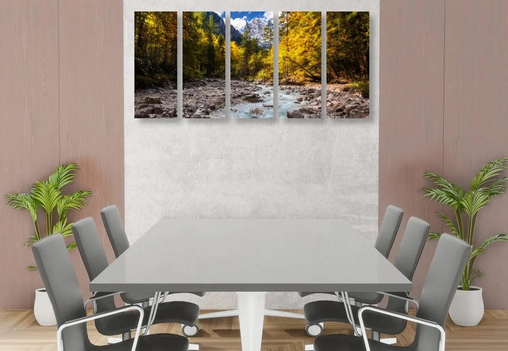 Quadri 5 pezzi – Paesaggio montano pittoresco