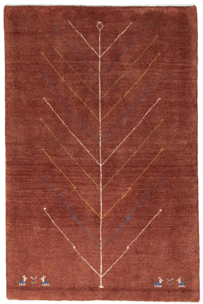 Gabbeh Tappeto 130x80 Rosso (Iran) Annodato A Mano