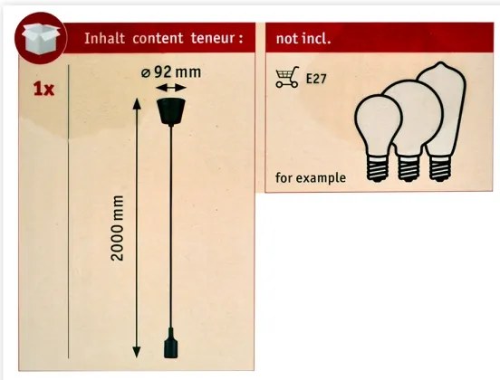 Paulmann 50346 - Cavo di alimentazione NEORDIC 1xE27/20W/230V IP44