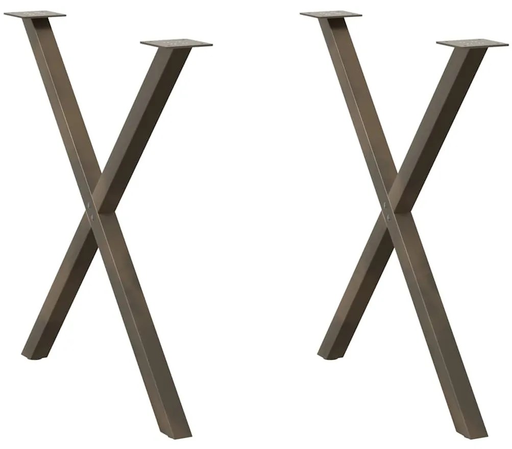 Gambe Tavolo Pranzo A X 2 Pz Naturale 80x(72-73) Cm Acciaio /