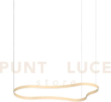 Waves sospensione led 3000k 54w  5500 lm oro 155,6cm
