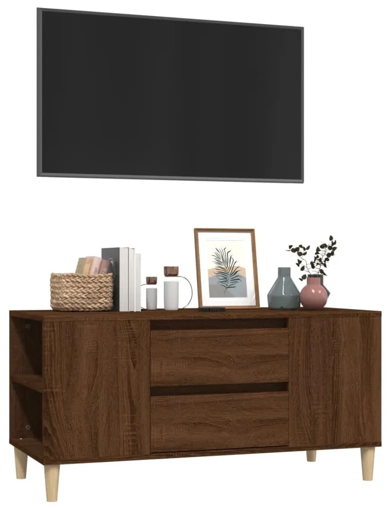 Mobile Porta TV Rovere Marrone 102x44,5x50 cm Legno Multistrato