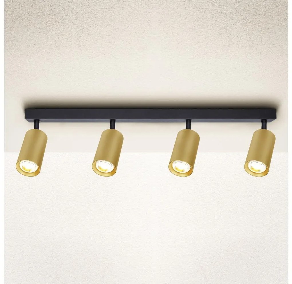 Brilagi - Faretto SELE GOLDEN 4xGU10/30W/230V nero/oro