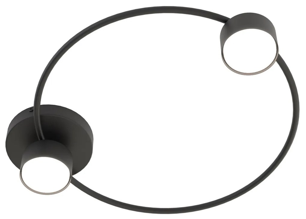 Plafoniera Moderna Zeus Acciaio Nero 2 Luci Gx53 Ip20
