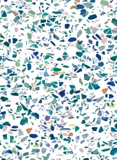 Isidore Leroy Carta da parati panoramica Terrazzo - Bleu