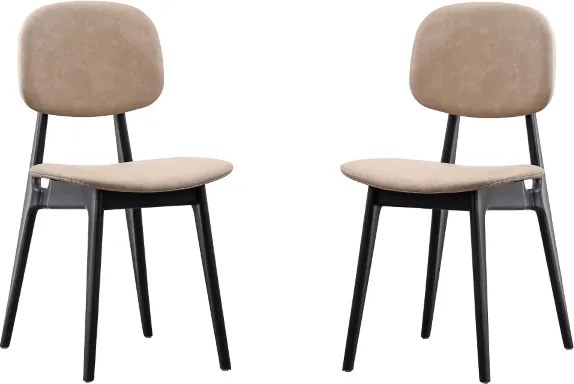 Set 2 sedie ATENA sabbia in ecopelle imbottita per sala o soggiorno