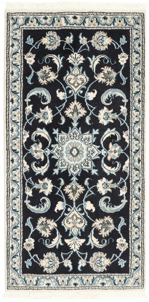 Nain Tappeto 140 x 70 Blu (Iran) Annodato A Mano