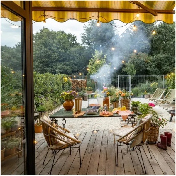 Catena decorativa da esterno LED BAJA ST64 20xE27/1W/230V 20,9m IP44 bianco caldo