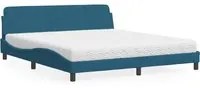 Letto con Materasso Blu 180x200 cm in Velluto 3208455