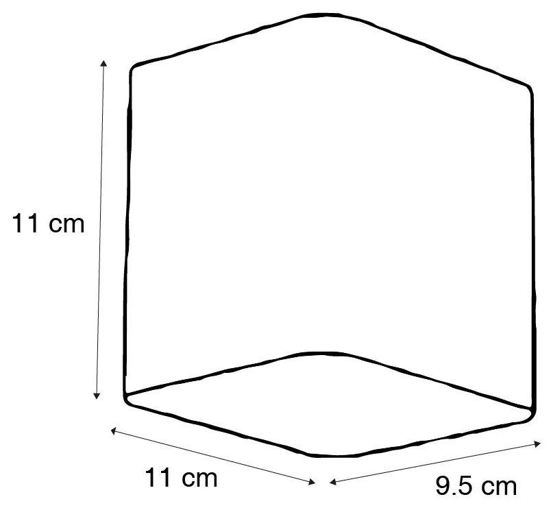 Applique da parete moderna nera con LED IP54 quadrata - Evi