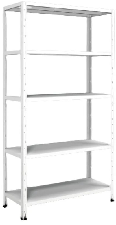 Scaffale in kit 5 ripiani Crosser L 100 x P 40 x H 188 cm bianco, portata per ripiano 130 kg
