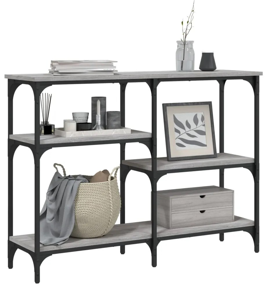 Tavolo Consolle Grigio Sonoma 102x29x75 cm in Legno Multistrato