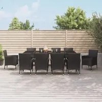 Set da Pranzo da Giardino 11 pz con Cuscini in Polyrattan Nerocod mxl 124597