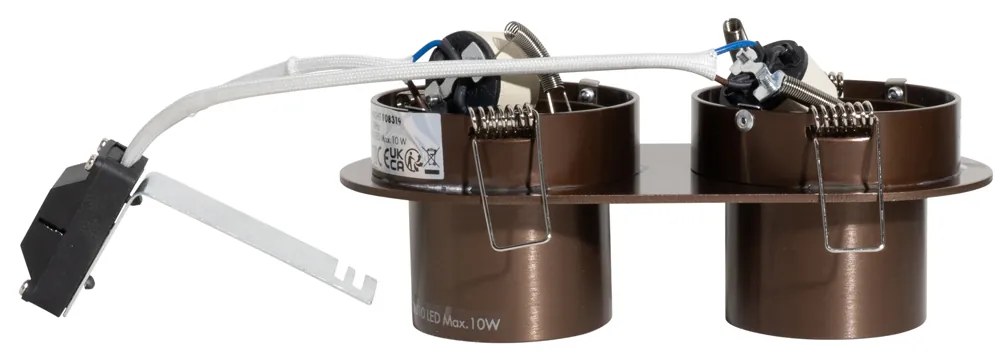 Set di 6 faretti da incasso bronzo scuro GU10 50mm 2 luci - Installa