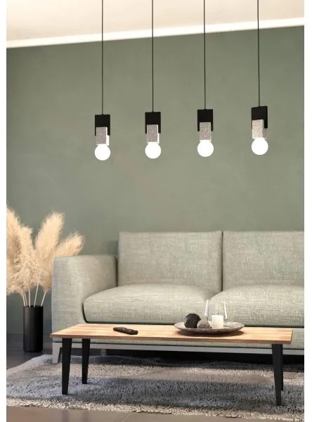 Eglo 99532 - Lampadario su corda LOBATIA 4xE27/40W/230V