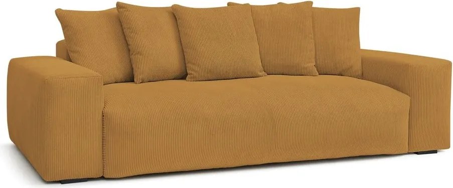 Divano color senape con rivestimento in velluto a coste 280 cm Voltaire – Bobochic Paris