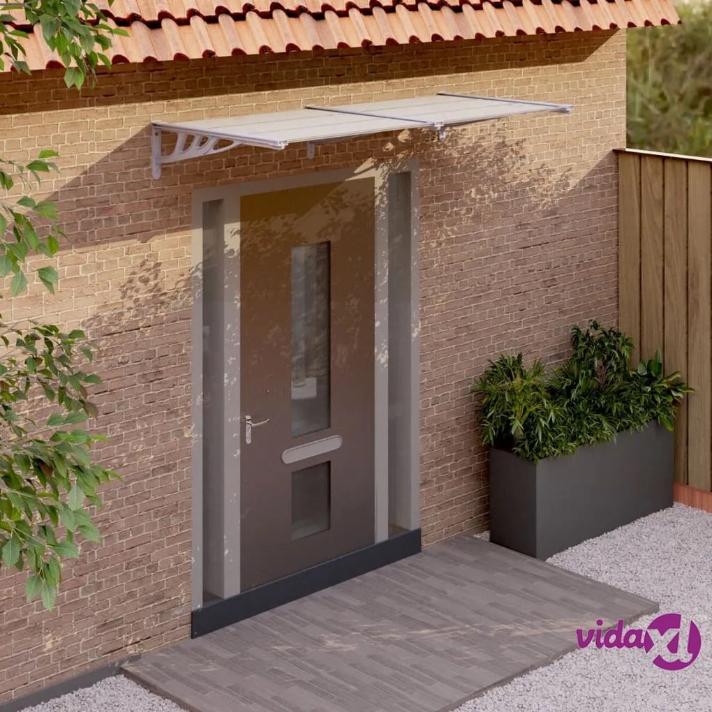 vidaXL Tettoia per Porta Grigio e Trasparente 199x90 cm Policarbonato