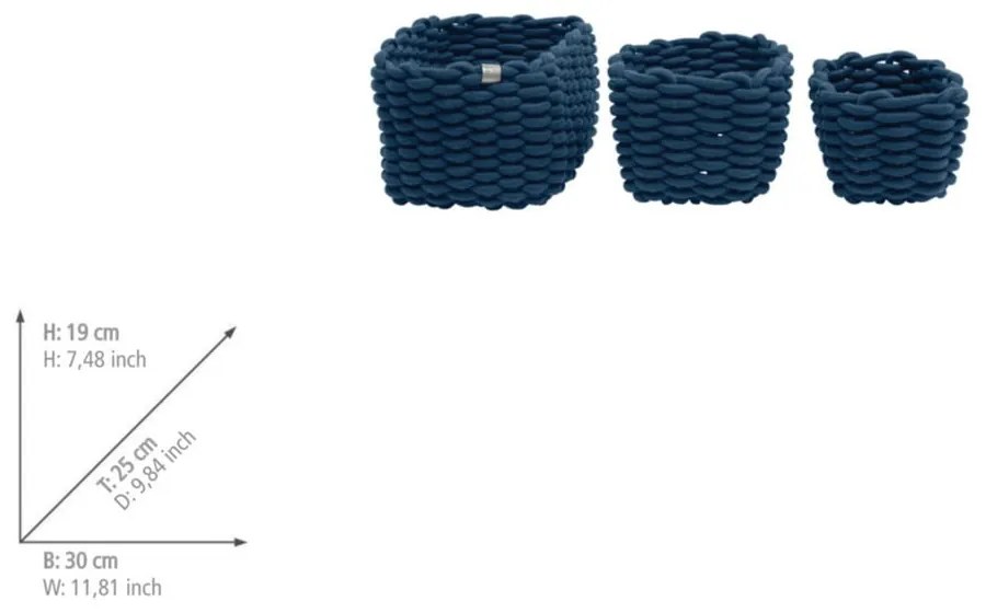 Set di cesti in tessuto 3 pz 30x25x19 cm Tom Tailor – Wenko