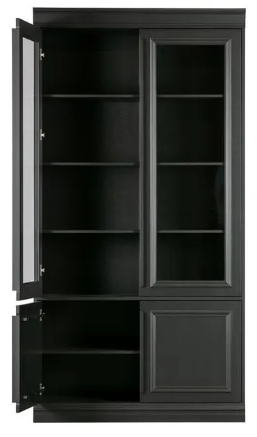 Vetrina nera in pino massiccio 110x215x44 cm Organize – WOOOD