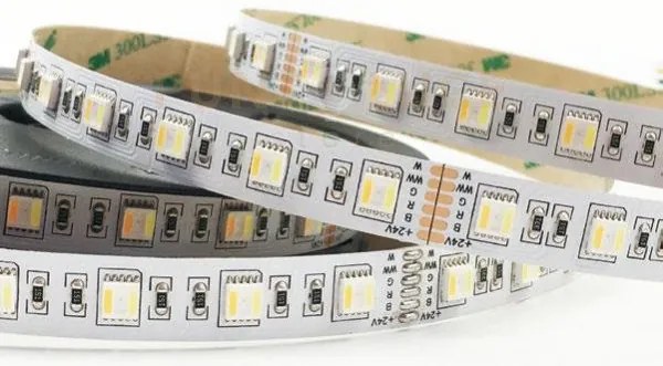 Strip led 5050 dc24v in kapton 60 led per mt 19,2w per mt 712lm per...