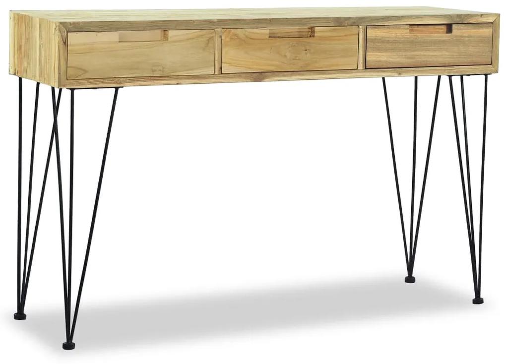 Tavolo consolle 120x35x76 cm in legno massello di teak
