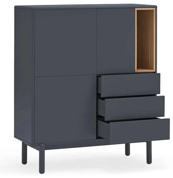 Cassettiera alta grigio scuro 100x120 cm Corvo - Teulat