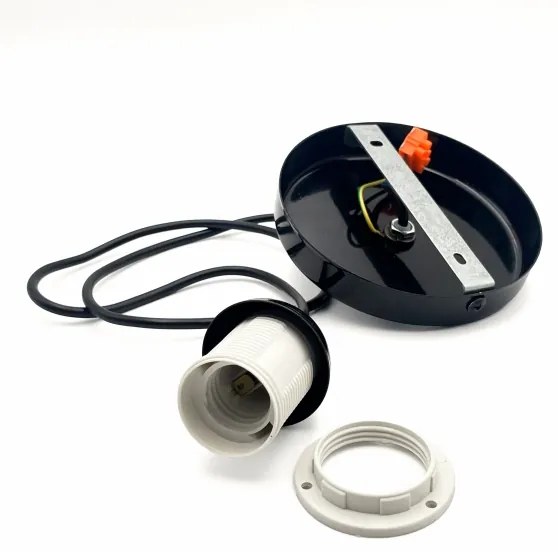 Lampadario a sospensione con filo HARMA 1xE27/15W/230V diametro 20 cm bianco/nero