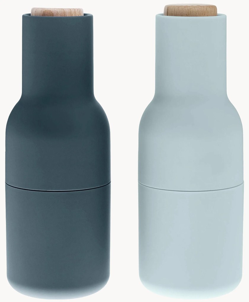 Set macina sale e pepe con coperchio in legno di faggio Bottle Grinder 2 pz