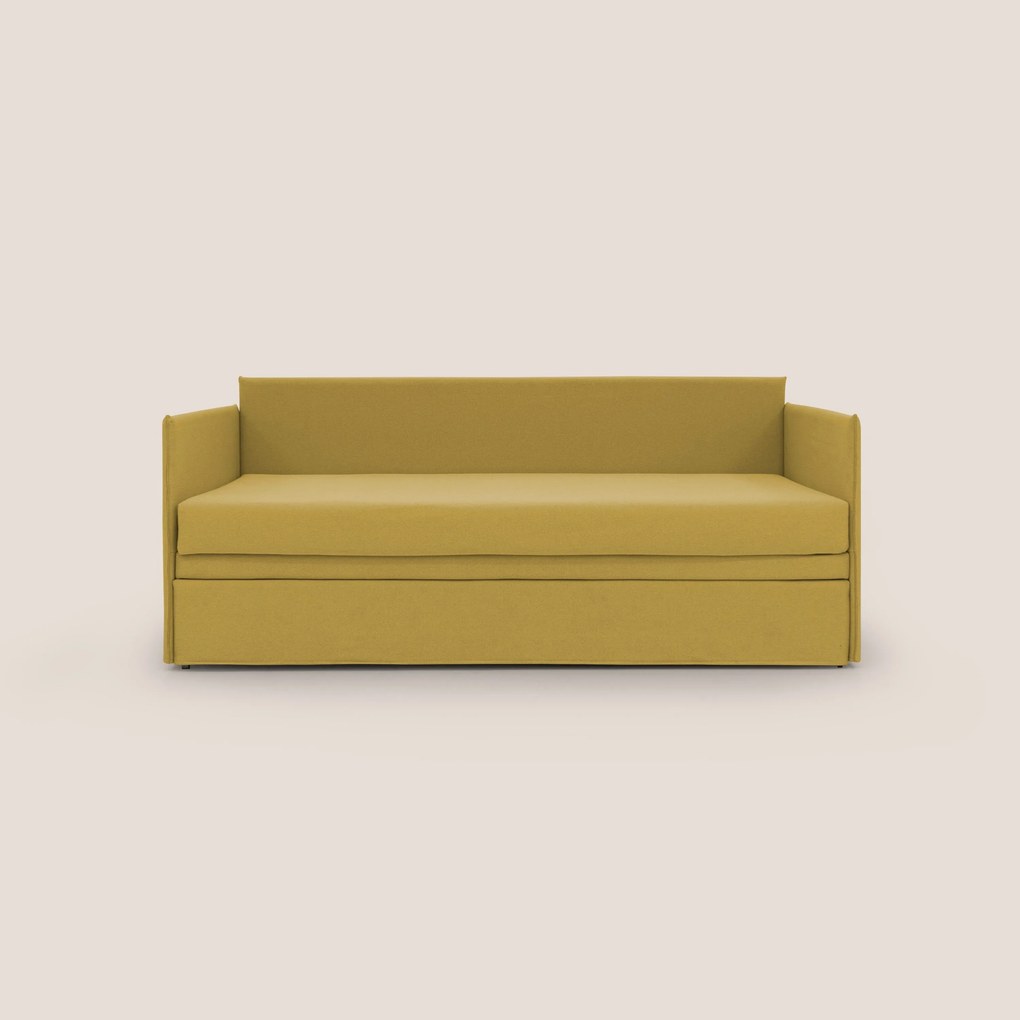Brenta Divano duplex con doppio letto in tessuto simil cotone impermeabile T13 giallo