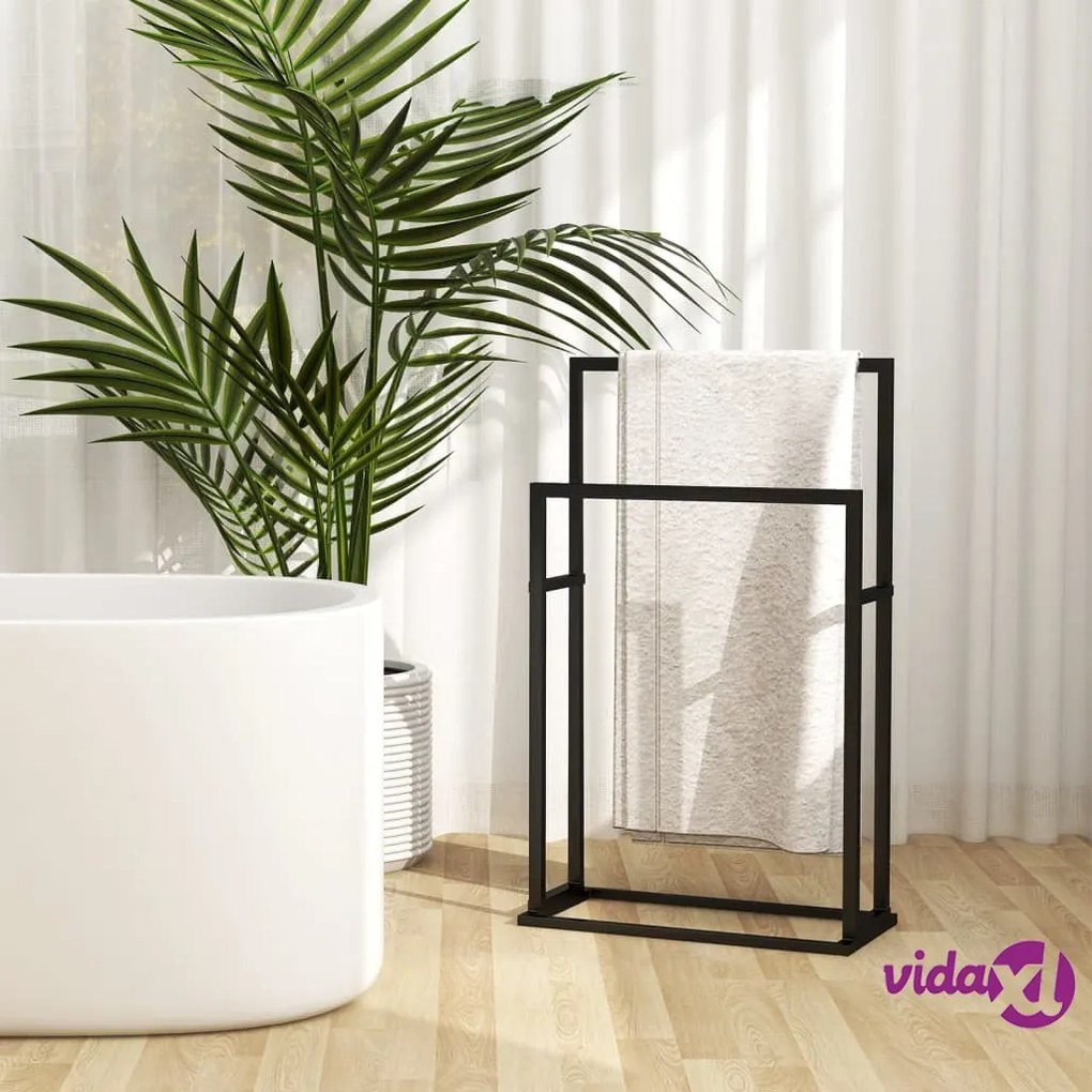 vidaXL Portasciugamani Autoportante Nero 48x24x78,5 cm in Ferro