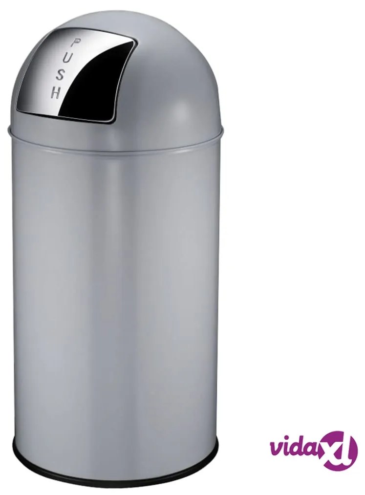 EKO Pattumiera con Coperchio a Pressione 40 L Grigio Opaco