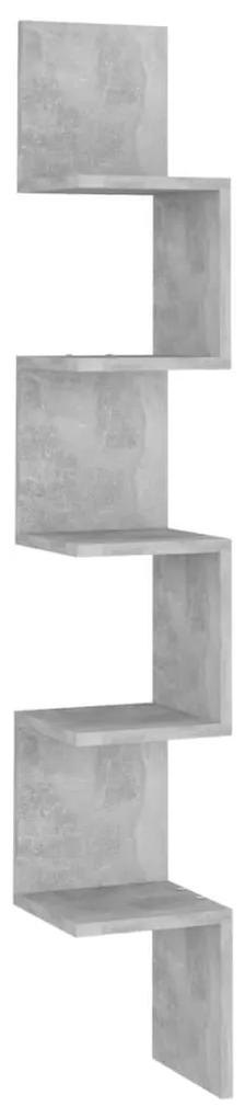 Scaffale angolare parete grigio cemento20x20x127,5cm truciolato