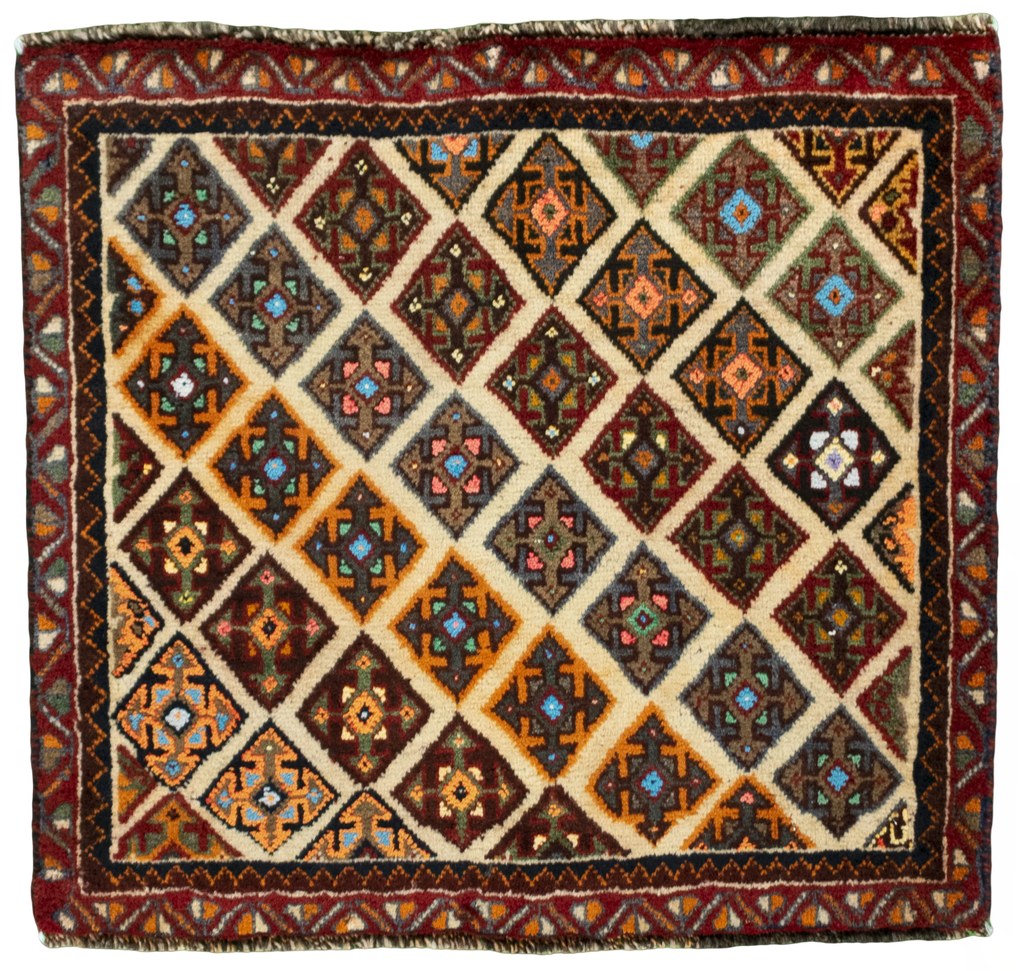 Shiraz Tappeto 60x60 Rosso (Iran) Annodato A Mano