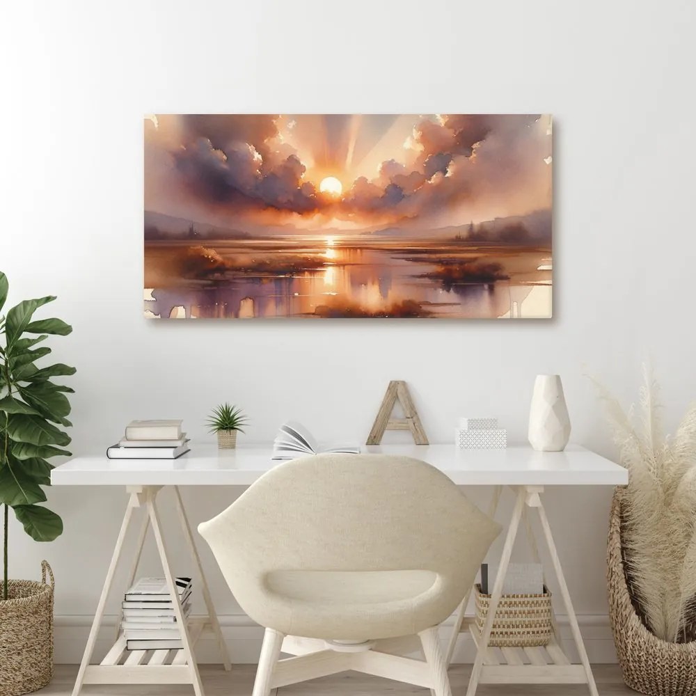 Quadro su tela – Sole sopra superficie tranquilla