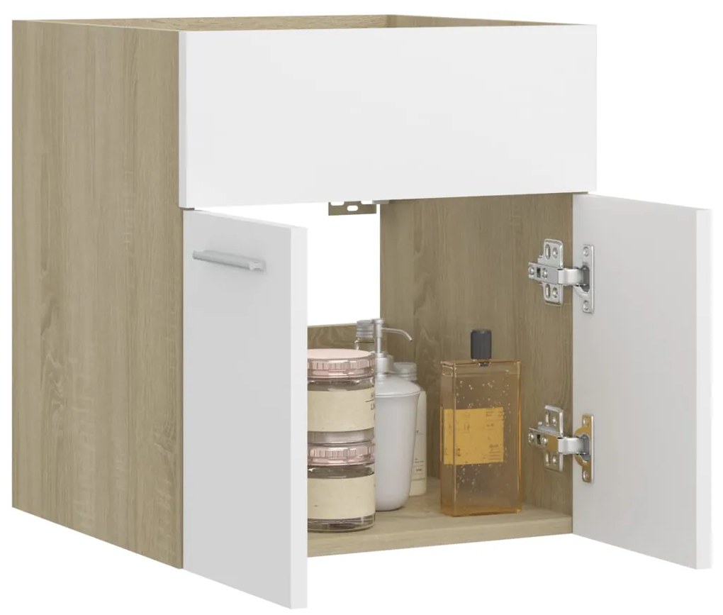 Mobile Sottolavabo Bianco Rovere Sonoma 41x38,5x46 Multistrato